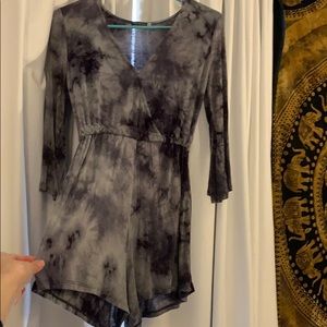 black tie dye romper